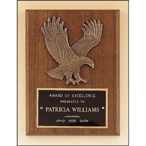 Photo of Walnut Plaque With Eagle Casting 6x8