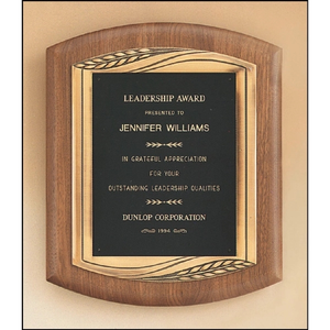 Photo of Walnut Plaque With Antique Bronze Frame 11.5x14