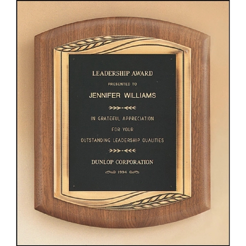 Main photo of Walnut Plaque With Antique Bronze Frame 11.5x14