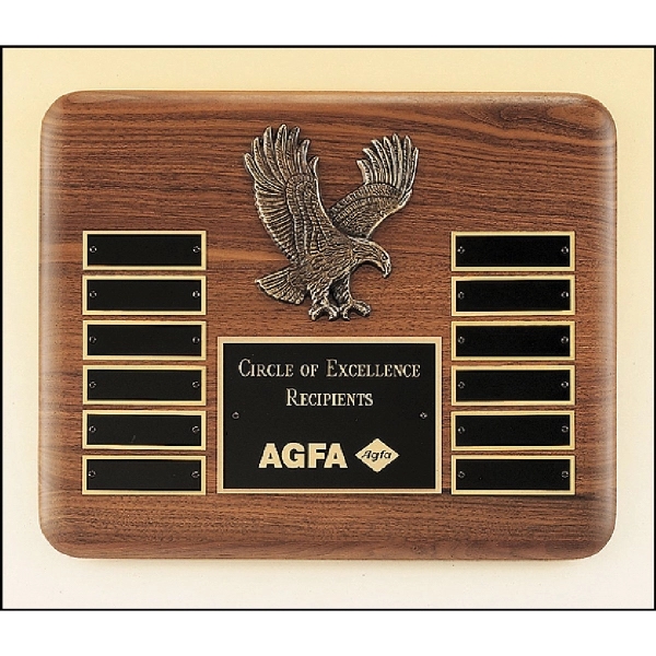 Black-Bronze-Gold color option for Eagle Walnut Perpetual Plaque 10.5x13