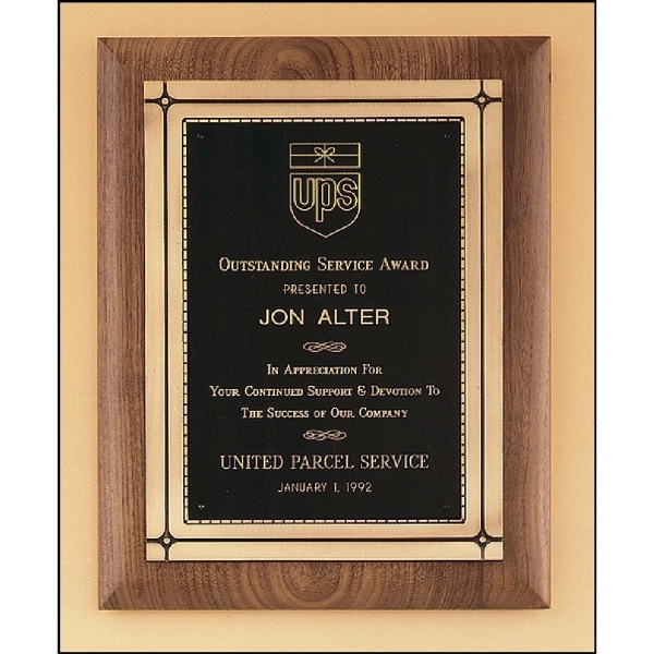Walnut-Black-Bronze color option for Walnut Plaque With Antique Bronze Frame 11x14