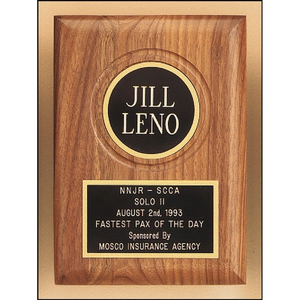 Photo of Walnut Plaque With Routed Disk Area 5x7