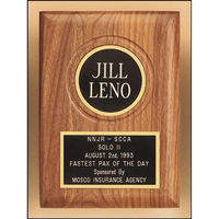 Walnut Plaque With Routed Disk Area 5x7