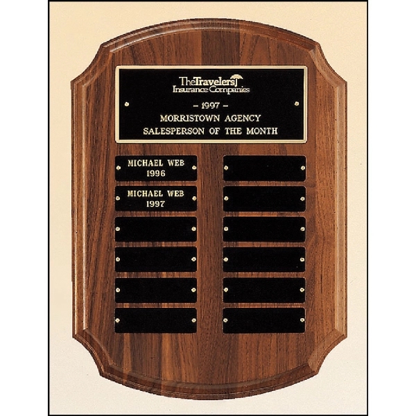 Brown-Black-Gold color option for Walnut Perpetual Plaque 11x15