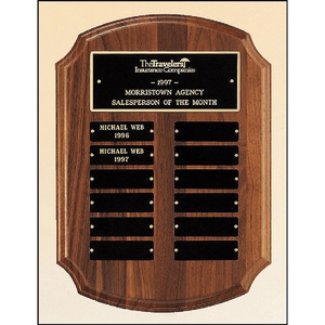 Photo of Walnut Perpetual Plaque 11x15