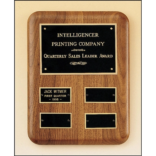 Main photo of Solid Walnut Quarterly Award Plaque 8x10.5