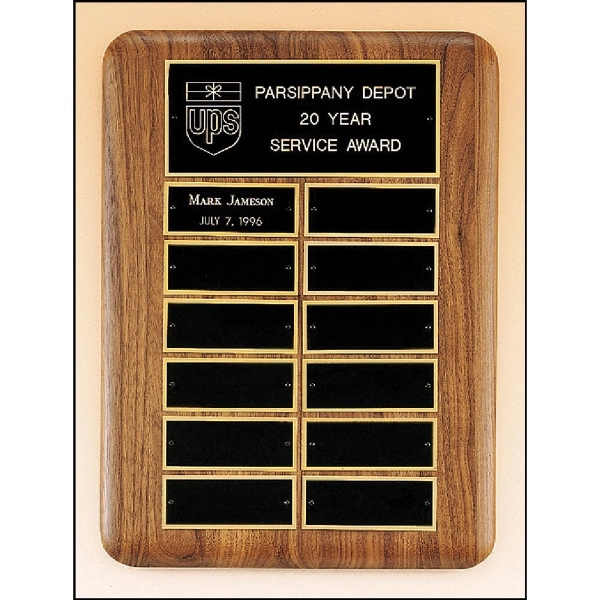 Walnut-Black-Gold color option for Walnut Perpetual Plaque 11x15 12 Plates