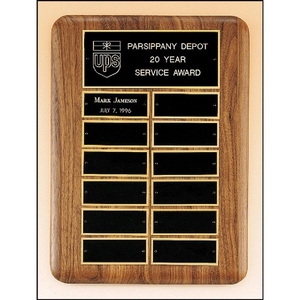 Photo of Walnut Perpetual Plaque 11x15 12 Plates