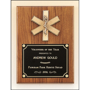 Photo of Walnut Plaque With Emergency Medical Casting 9x12