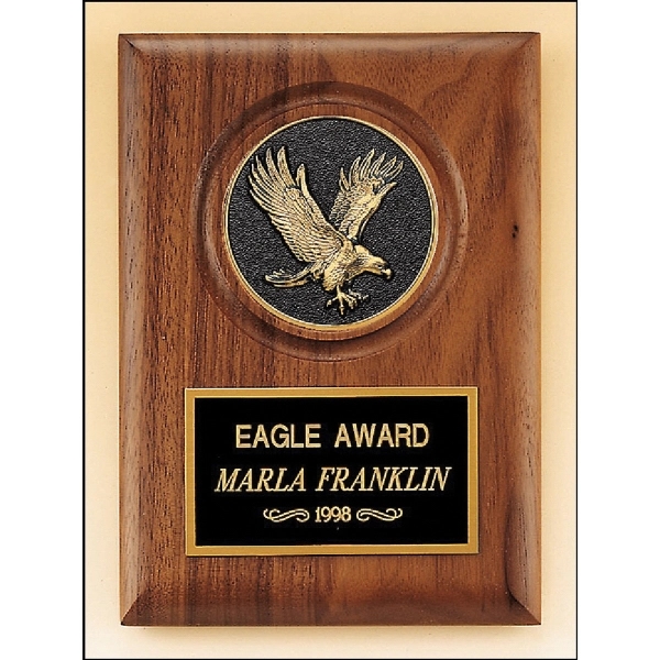 Walnut-Gold color option for Walnut Plaque With Eagle Casting 5x7