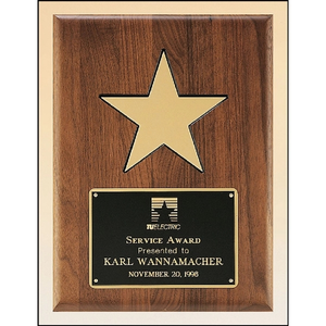 Photo of Walnut Plaque With 5" Gold Star 9x12