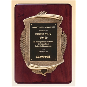 Photo of Rosewood Piano Finish Plaque With Antique Bronze Casting