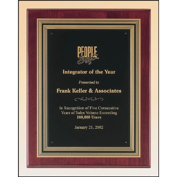 Rosewood Brown-Black-Gold color option for Rosewood Piano Finish Plaque 11x14