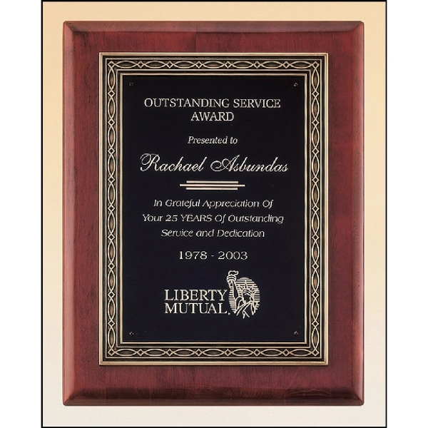 Rosewood Brown-Black-Gold color option for Rosewood Piano Finish Plaque 11x14