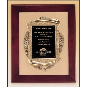 Photo of Rosewood Piano Finish Frame Plaque With Cast Relief 14x17