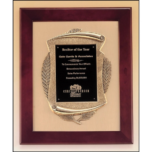 Main photo of Rosewood Piano Finish Frame Plaque With Cast Relief 14x17