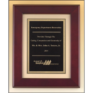 Photo of Rosewood Piano Finish Plaque With Florentine Plate 12x15