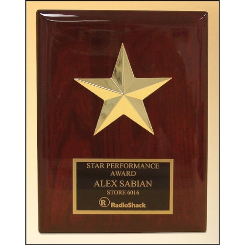 Main photo of Gold Star Casting On Rosewood Piano Finish Plaque 6x8