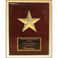 Gold Star Casting On Rosewood Piano Finish Plaque 6x8