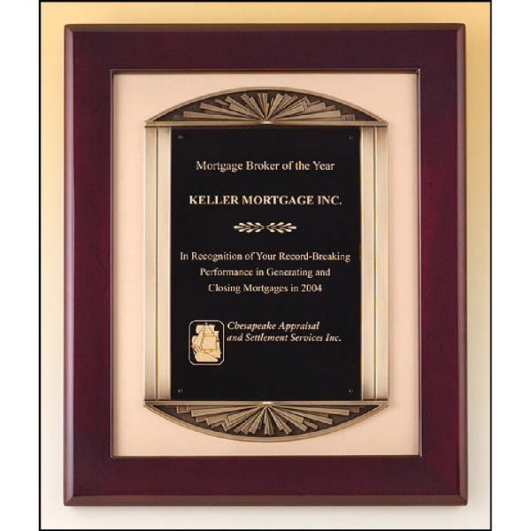 Rosewood Brown-Black-Gold color option for Rosewood Piano Finish Plaque Cast Frame 14x17