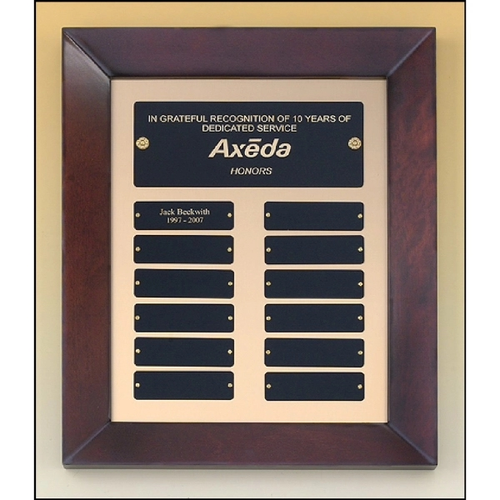 Main photo of Cherry Finish Wood Frame Perpetual Plaque 12x15 12 Plates