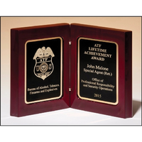 High Gloss Rosewood Stained Book Award 5 3/8x4.25