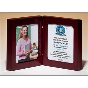 Photo of High Gloss Rosewood Stained Book Award 5 3/8x4.25
