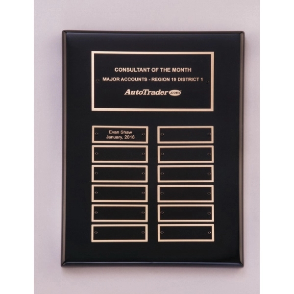 Black-Gold color option for Black Piano Finish Perpetual Plaque 9x12 12 Plates