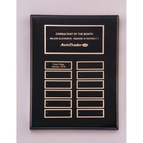 Main photo of Black Piano Finish Perpetual Plaque 9x12 12 Plates