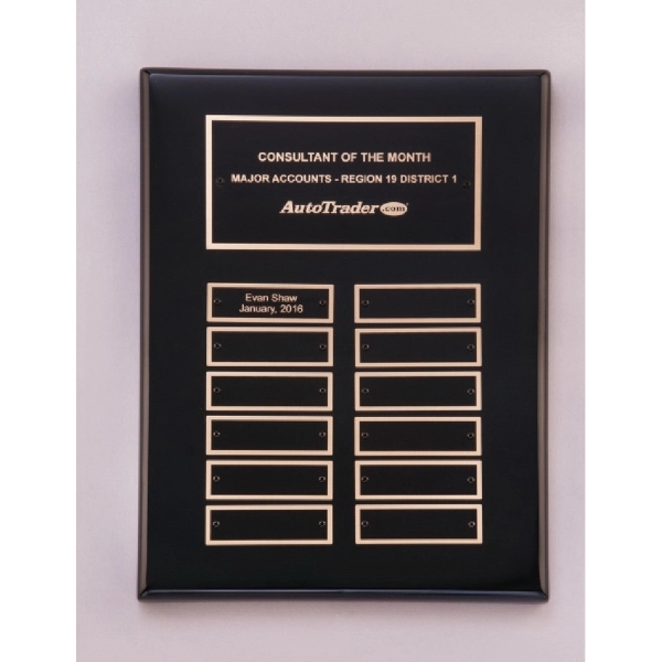 Black-Gold color option for Black Piano Finish Perpetual Plaque 11x14 24 Plates