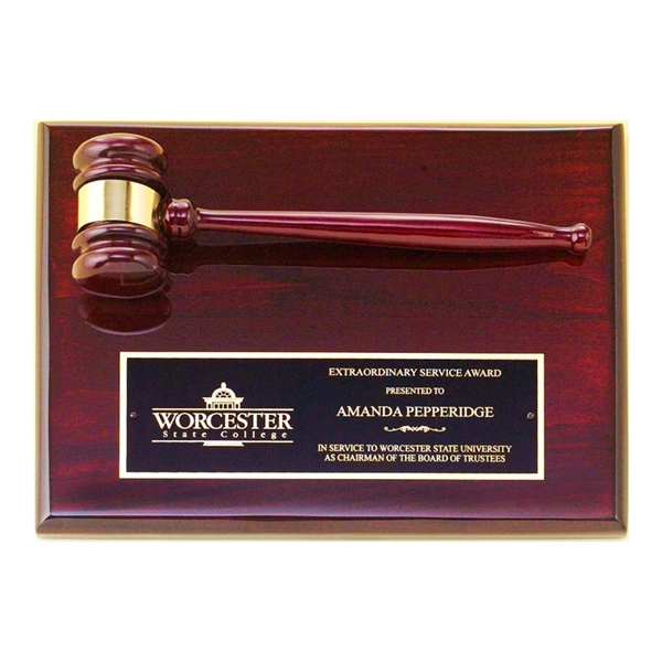 Rosewood Brown-Black color option for Rosewood Piano Finish Gavel Plaque 9x12