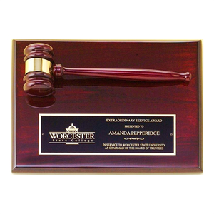 Photo of Rosewood Piano Finish Gavel Plaque 9x12