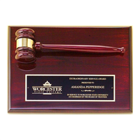 Rosewood Piano Finish Gavel Plaque 9x12