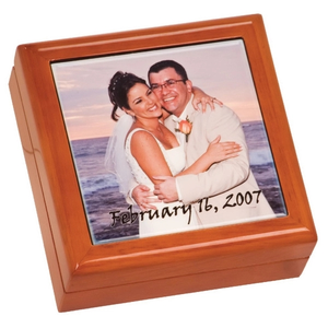 Photo of Brown Gift Box With Full Color Ceramic Tile
