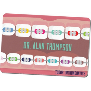 Photo of Matte White Full Color Round Corner Aluminum Name Badge