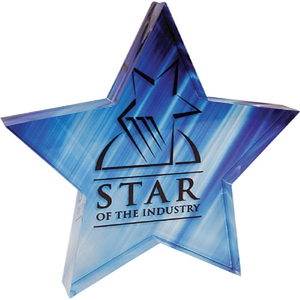 Photo of 5 X 5 Full Color Star Acrylic Paperweight