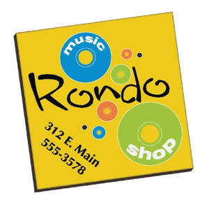 Photo of White Full Color Square Hardboard Magnet With Adhesive