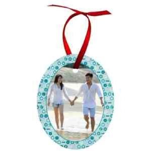 Photo of 2.35" X 3" Gloss White Aluminum Oval Ornament