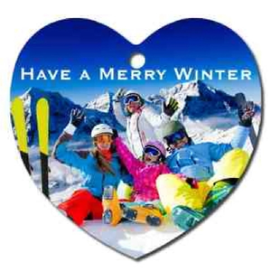 Photo of 3" X 2.87" Gloss White Aluminum Heart Ornament