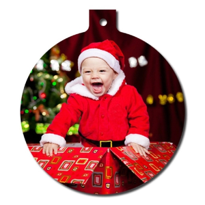 Photo of 3" X 3.37" Gloss White Aluminum Ball Shaped Ornament (Flat)