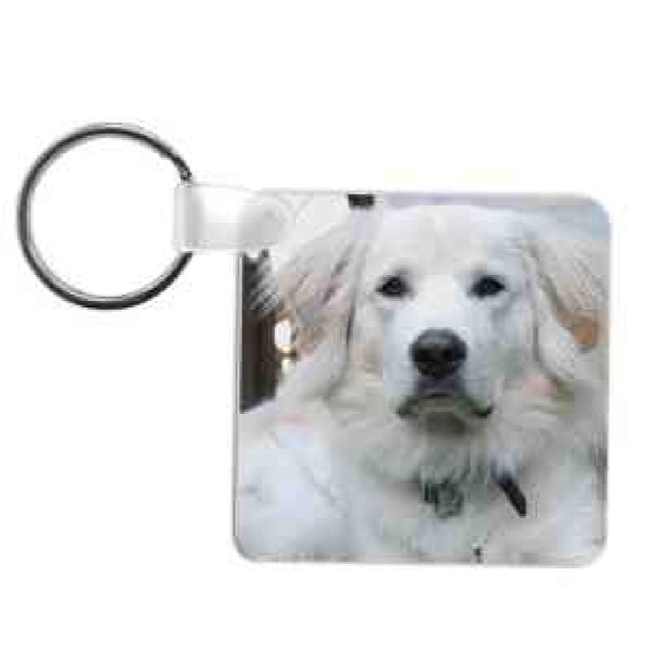 White color option for 2.25 Inch Full Color Square Key Chain