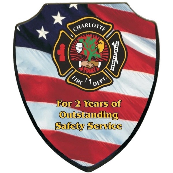 White-Black color option for Full Color 7x9 Shield Plaque