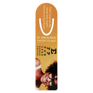 Photo of 1 1/4 X 5 White Full Color Aluminum Book Mark