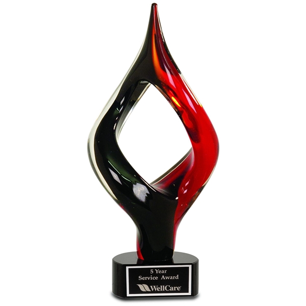 Red-Black color option for 13 1/4" Red/Black Twist Art Glass