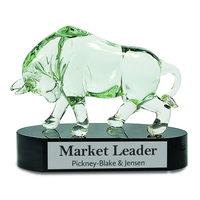 71/2" Clear Art Glass Bull