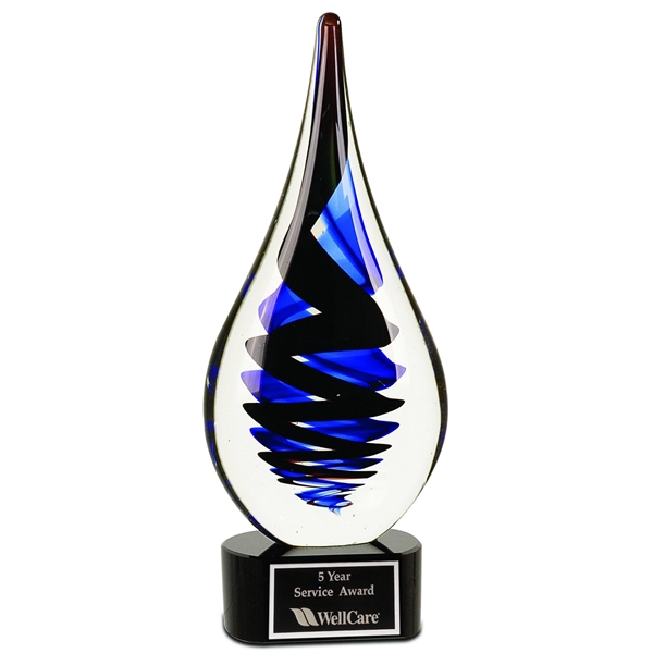 Black color option for 11 1/4" Black Twist Rain Drop Art Glass
