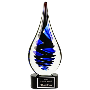 Photo of 11 1/4" Black Twist Rain Drop Art Glass
