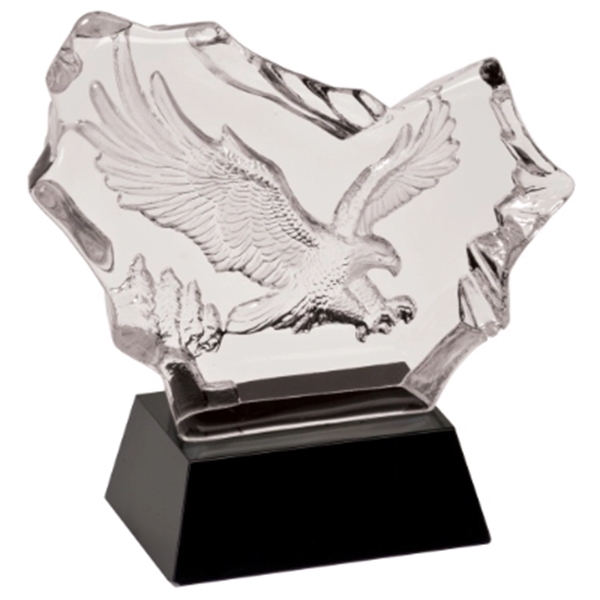 Clear-Black color option for 7" Crystal Carved Eagle On Black Base