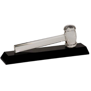 Photo of 13 7/8" X 4 1/4" Crystal Gavel On Black Base