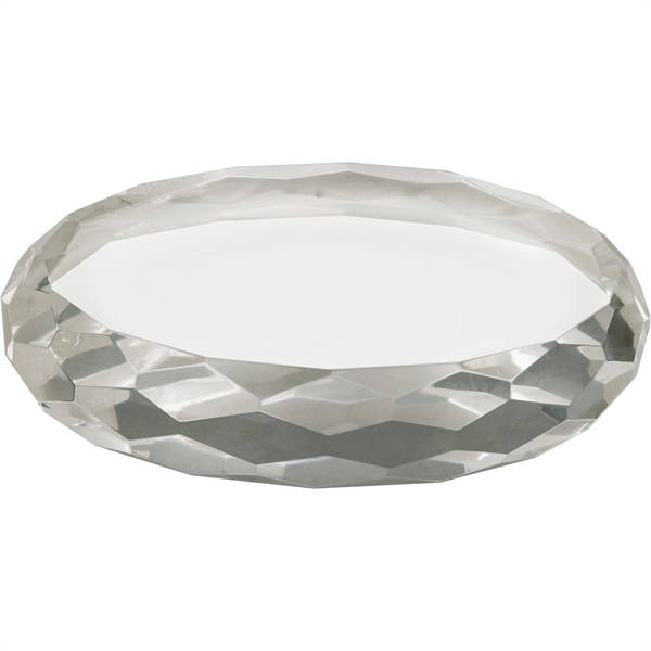 Clear color option for 4" X 2 3/4" Clear Oval Crystal Paperweight